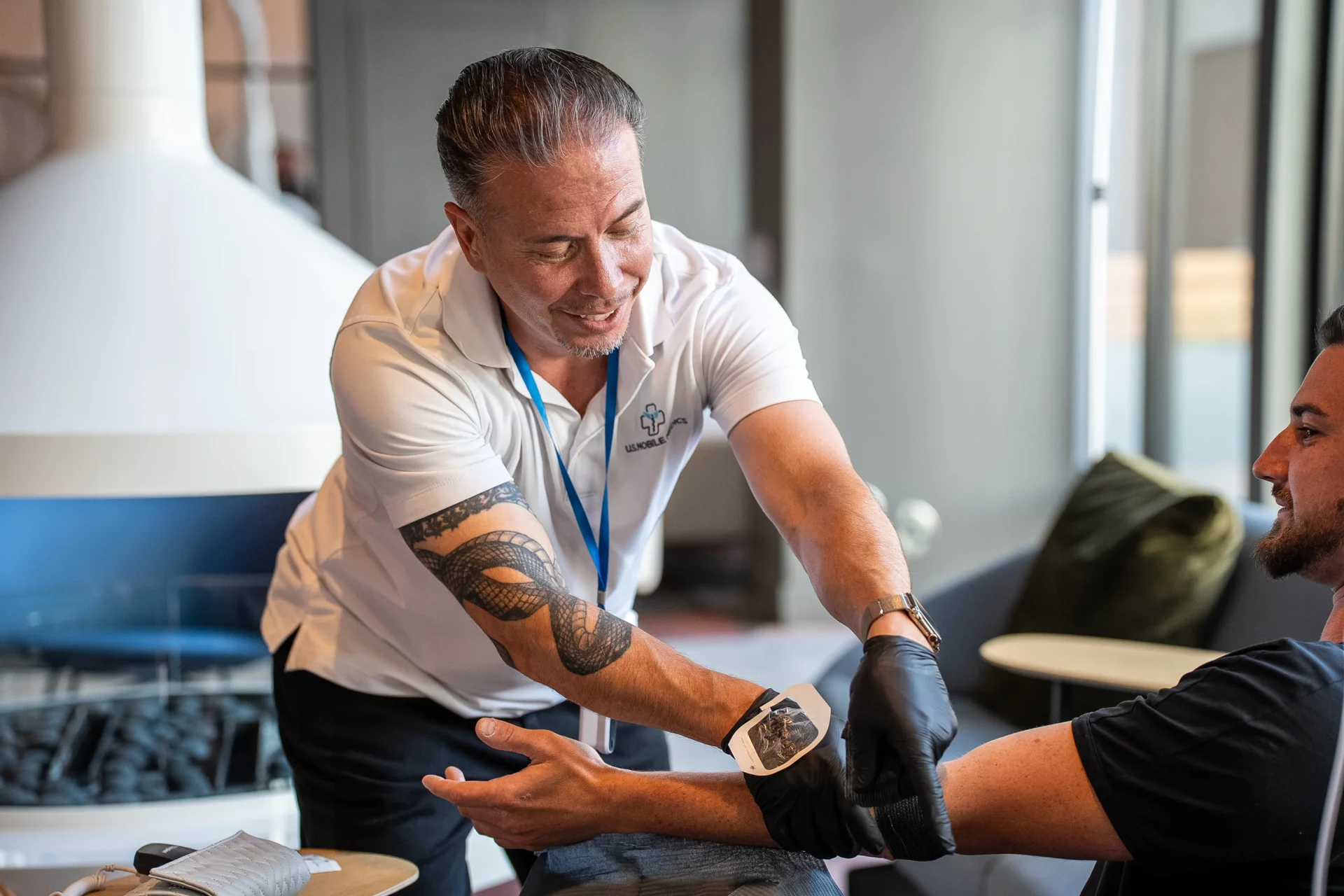 Preparing client for iv